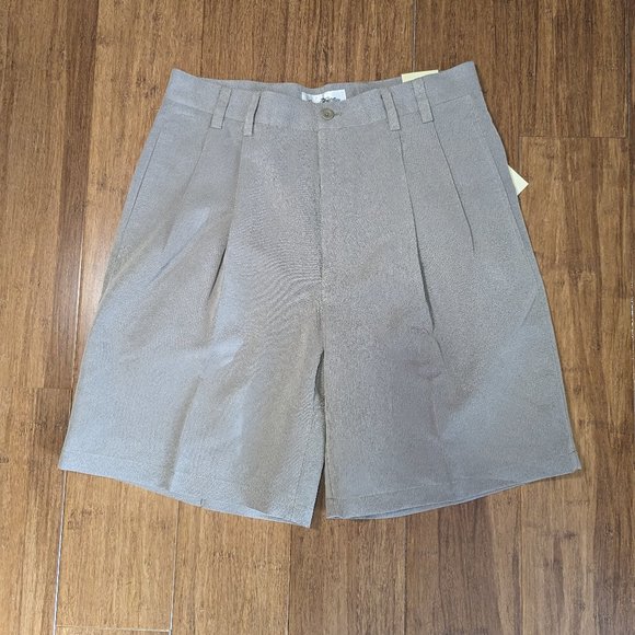 Arnold Palmer Khaki Tan Pleated Shorts - Picture 2 of 10